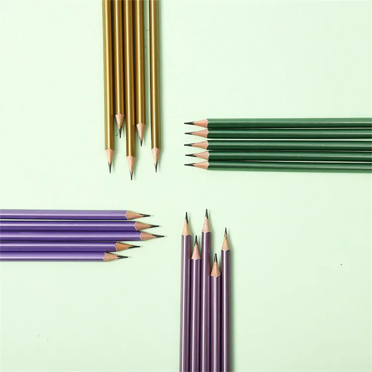 Wholesale Back To School Cheap Price Custom Wood Gift Pencil 7 Inch Hb 2b 2h Lead Hexagonal Round Triangle Pencil With Eraser