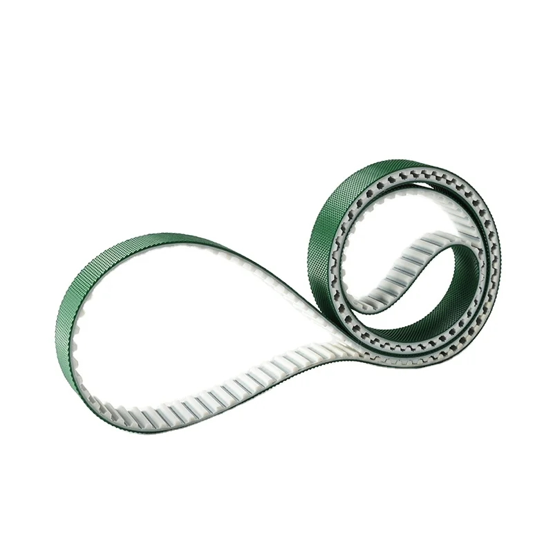 High strengthen truly endless pu timing belt with red rubber coating transmission pu belts