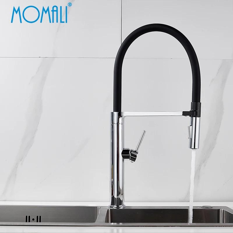 Momali 36 years for trust high brass content modern design luxury smart black kitchen faucet