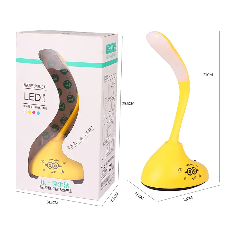 student creative eye protection cartoon bedside night light telescopic reading usb led rechargeable desk lamp