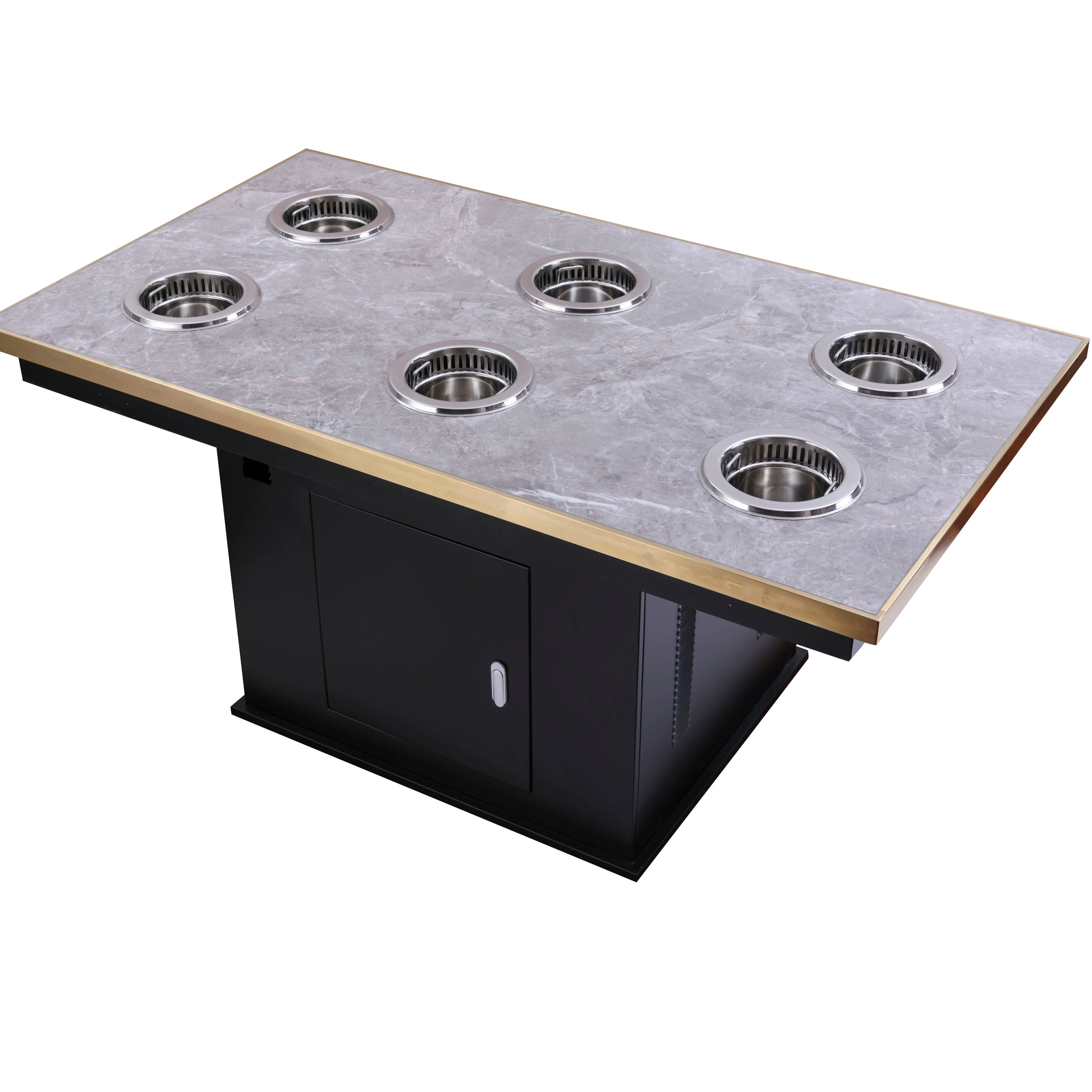 Six people size small hot pots Smokeless shabu shabu Hot pot table