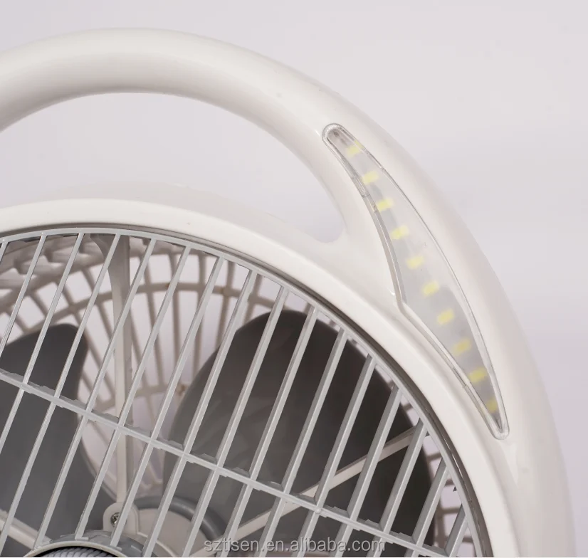 teoza hot Sale 8 inch electric emergency box fan with FM Radio Mini solar powered portable Multi Function Rechargeable Fan