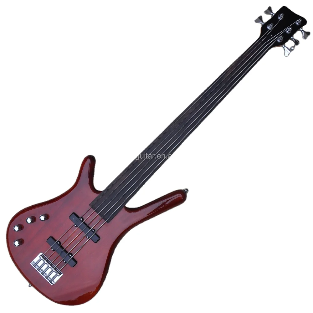 Flyoung 5 strings electric Bass Guitar Factory High QUality bass Guitars Left handed Fretless Bass
