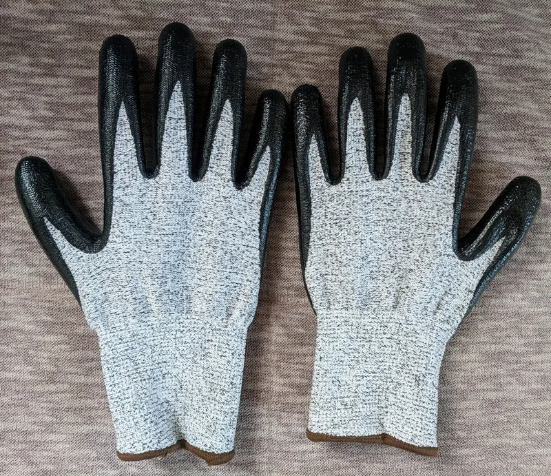 Nitrile Smooth Coated Cut Resistant Glass Handling Safety Gloves