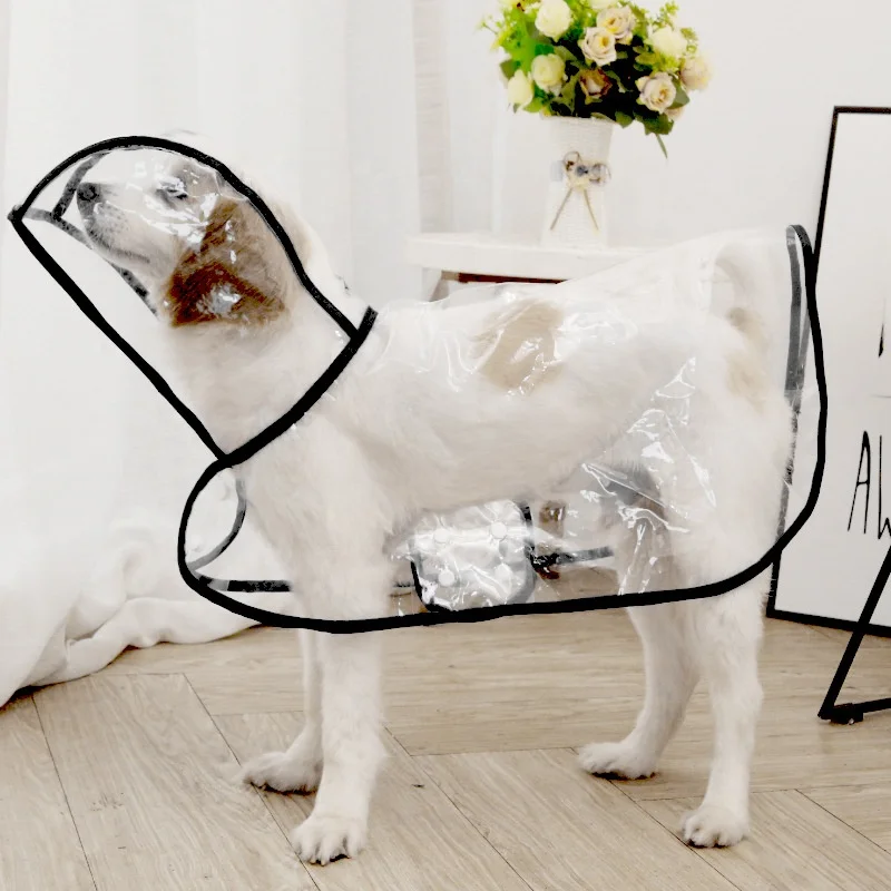 Classic Pet Raincoat Transparent Dog Rain Poncho Minimalist Waterproof Cape Durable Dog Jacket For All Size Dog