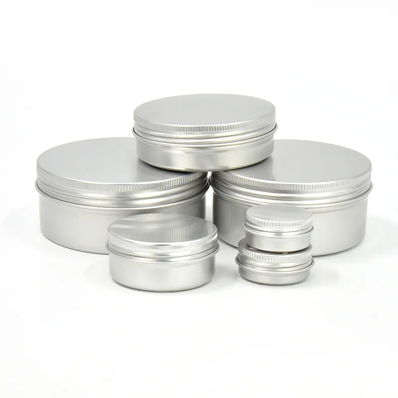 Rose gold black white pink 5g 10g 15g 30g 50/120g 2oz 3oz 5oz tin cans aluminum candle jars lip balm container metal cans