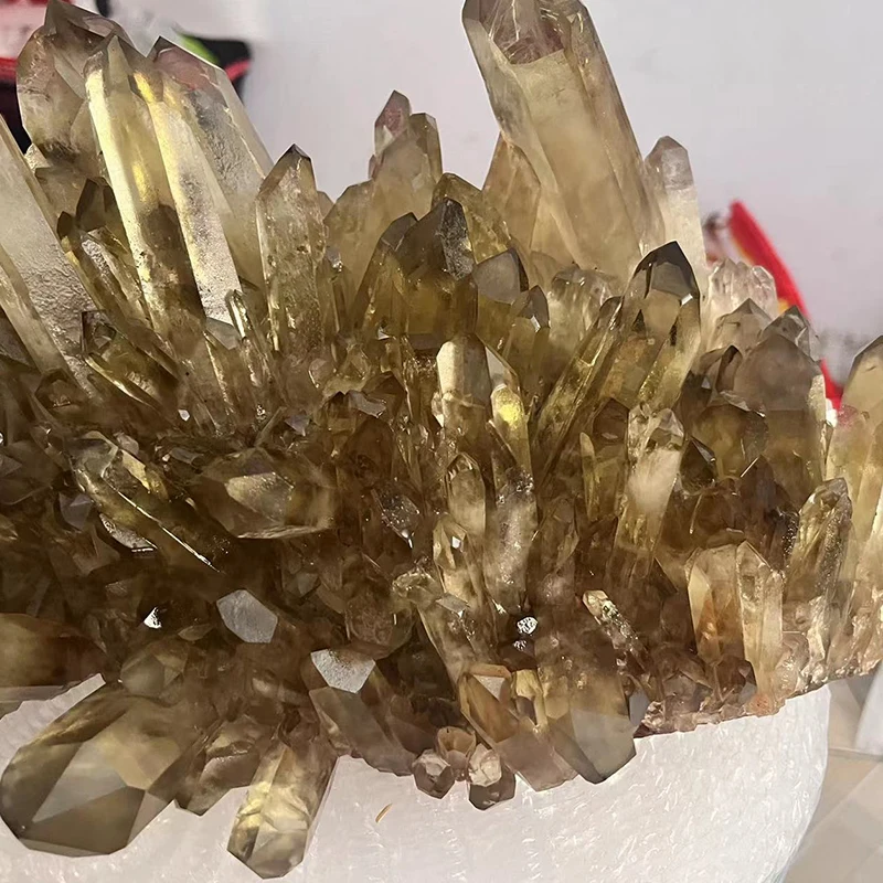 High Quality Natural Yellow Quartz Crystal Clusters Large Smoky Citrine Cluster Crystal Stone Cluster