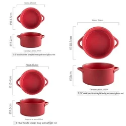 two-ears ceramic soup pot INS home creative bowl noodle hotel tableware & stock pots Three-piece suit