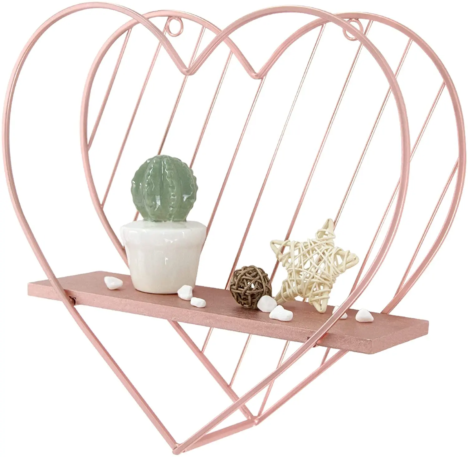 Customized Small Wall-Mounted Metal Heart-Shaped Floating Decorative Shelves Simple Wall Hanging Shelf Home Décor For Kids Room