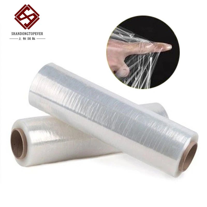 Factory Wholesale Packaging LLDPE manufacture Transparent Pallet Wrap price jumbo roll hand pe Stretch Film