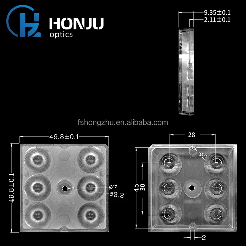 HONJU 30 градусов 6H1 оптическая Пластиковая форма уличный свет светодиодные линзы серии 5050 мм