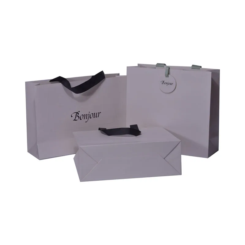 Paper Bag Custom Printed Logo Shopping Paper Bags Clothing Cardboard Packaging Gift Kraft Carrier Bag