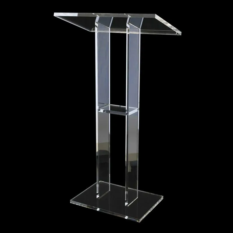 Yageli China factory Custom Made Acrylic Lucite Plastic Church Lectern Podium For Meeting Room