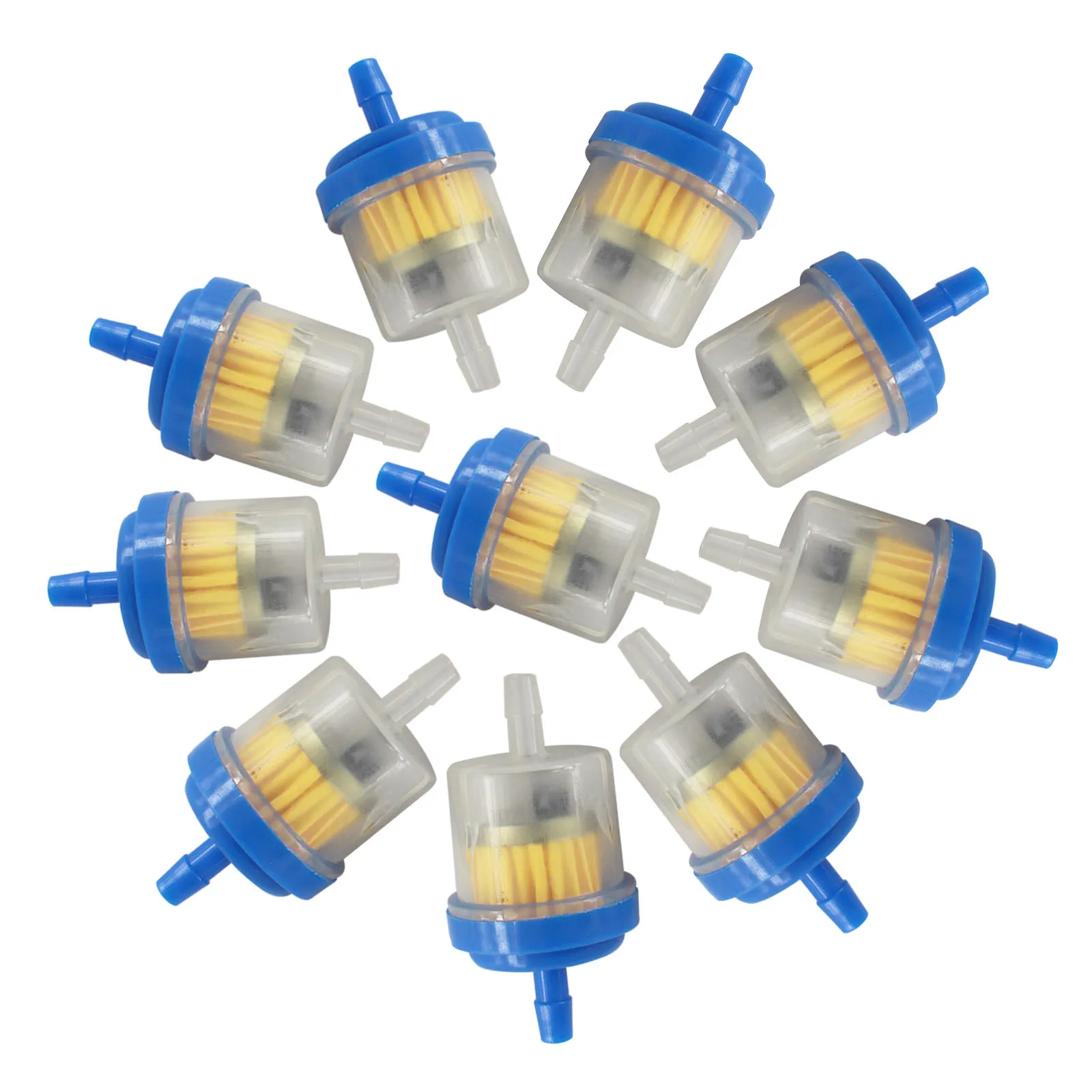 Universal 0.15'-0.28' In-Line Fuel Filter 50cc 110cc 125cc Tao Tao Roketa Chinese GY6 50cc 150cc 139QMB 157QMJ Scooter Blue