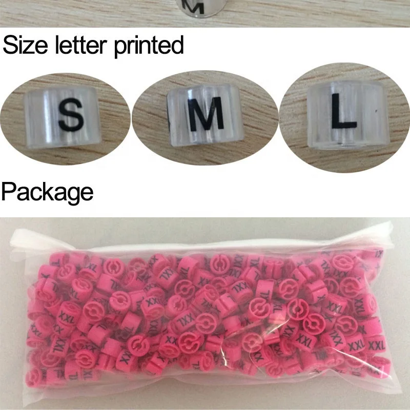 Custom round plastic hanger sizer with different size labels