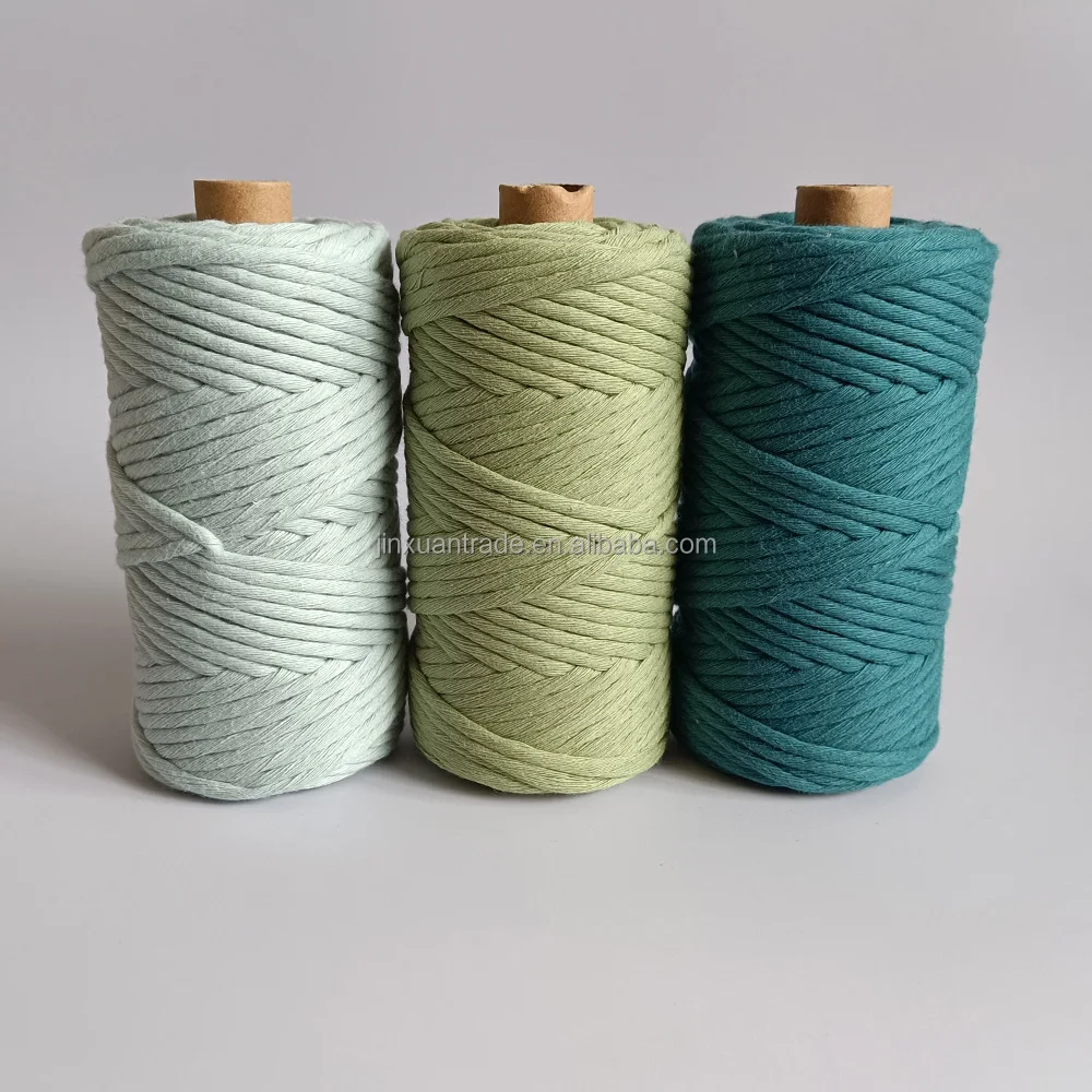 Huge Size Multi  Colored Single Strand   Yarn Macrame Thread Cotton 6mm Macrame Cord