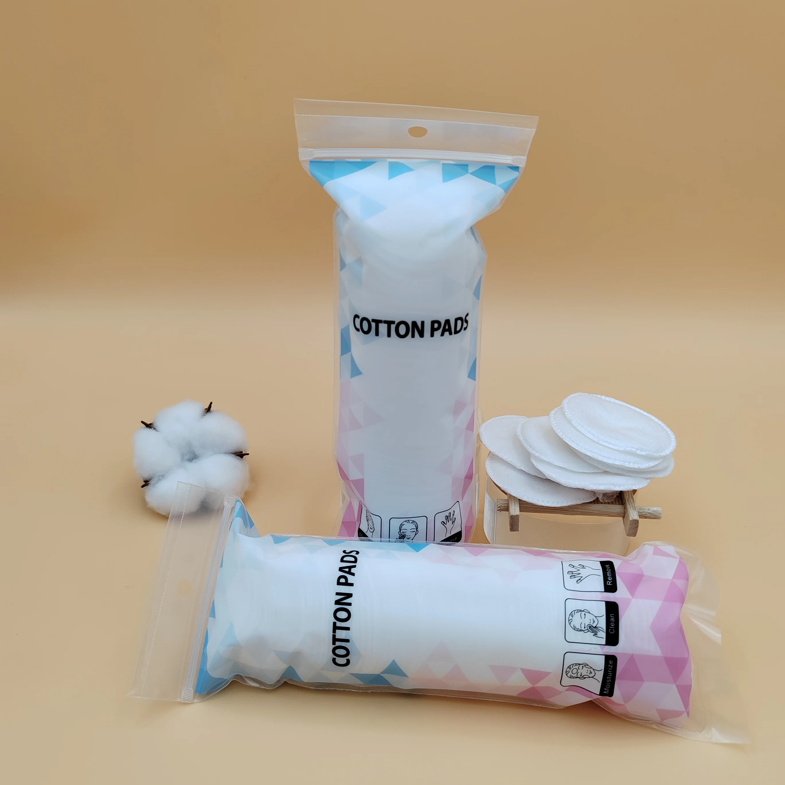 cotton pad private label handle pure Rounds pads Make-up printed customize Skin Organic cottonpads packing baby polish removal