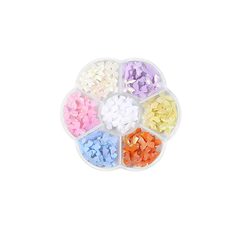 New style mixed manicure accessories Internet celebrity Aurora Butterfly bear mixed box Japanese nail decorative diamond