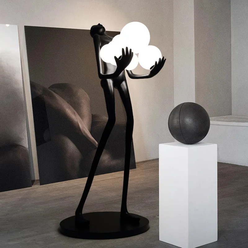custom modern decoration indoor hotel decor fiberglass large human abstract sculpture