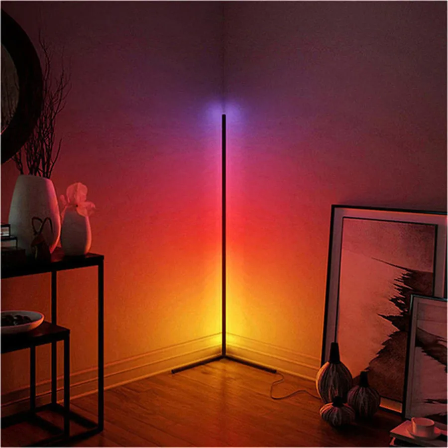 Dimmable Floor Lamp Modern RGB Remote Control LED Floor Standing Lamp Corner Light up light floor lamp