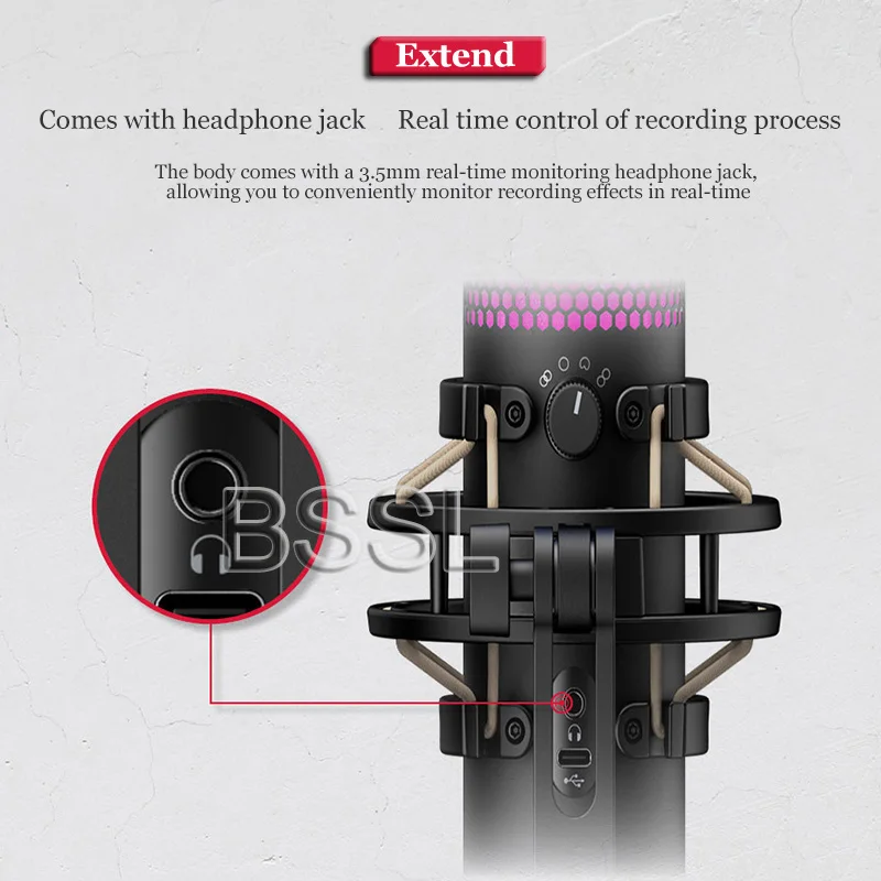 Free shipping Streaming X QuadCast S USB Condenser loudspeaker Gaming Microphone Mic RGB Light Mic speaker for PC PS4 PS5 Mac