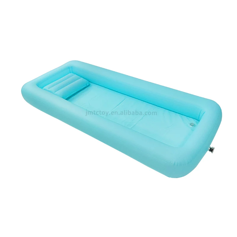 Inflatable rectangle health care bath bed pool for elderly patient