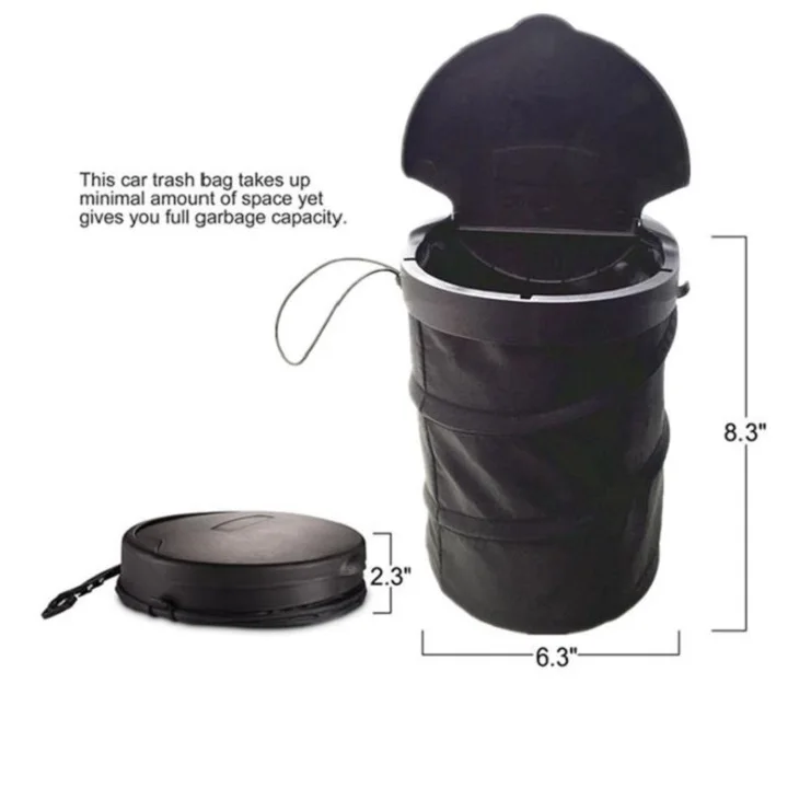 Универсальное портативное мусорное ведро для путешествий-черная кофейная Складная всплывающая герметичная мусорная корзина