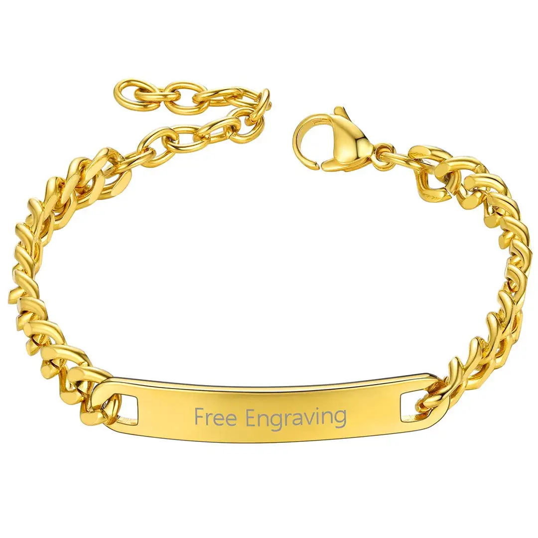 18K gold bracelets for men designs customized stainless steel charm bracelet