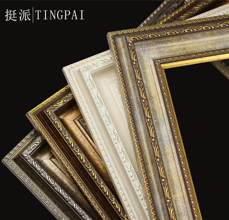 Custom Retro Classic Gold Color Picture Oil Painting Frame Oil Painting Polystyrene Photo Frame