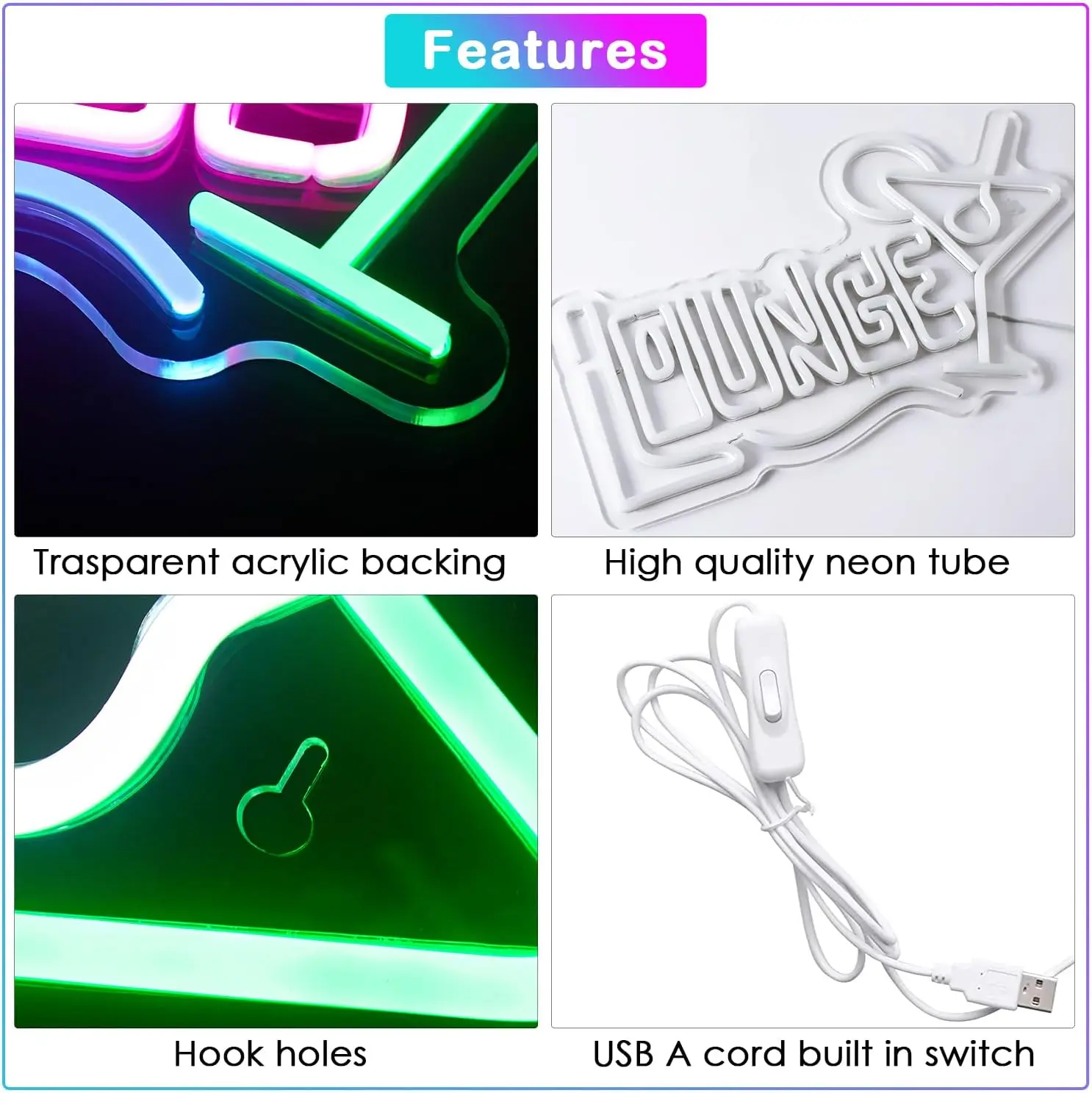 Dropshipping Shopify Neon Sign Led Neon Lights For Wall Decor  USB Light Up Signs Party Decorations Gift Adjustable Brightness