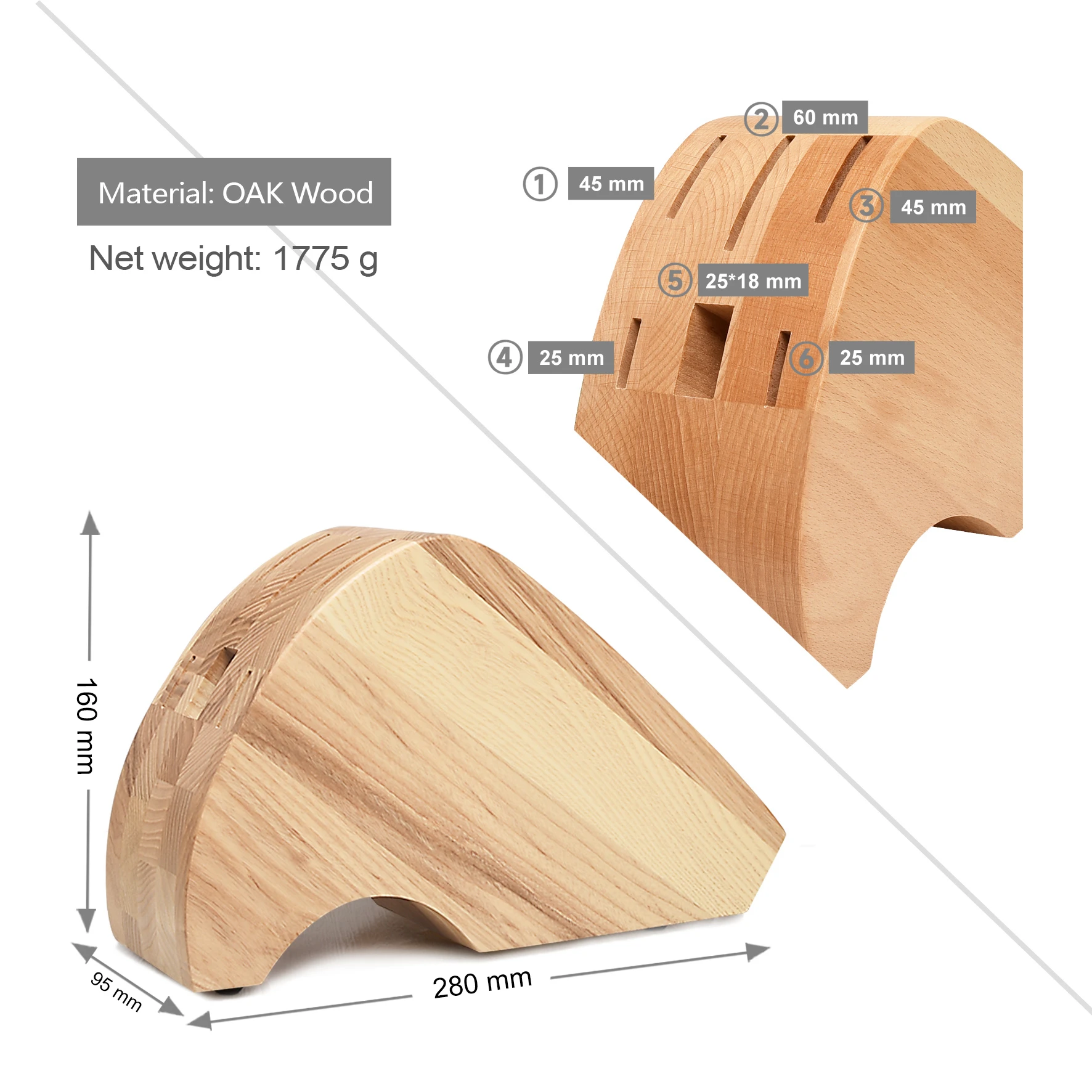 7 PCS OEM/ODM German Din 1.4116 Steel Kitchen Knife Set Long Lasting Sharp Chef Knife with Wooden Knife Stand