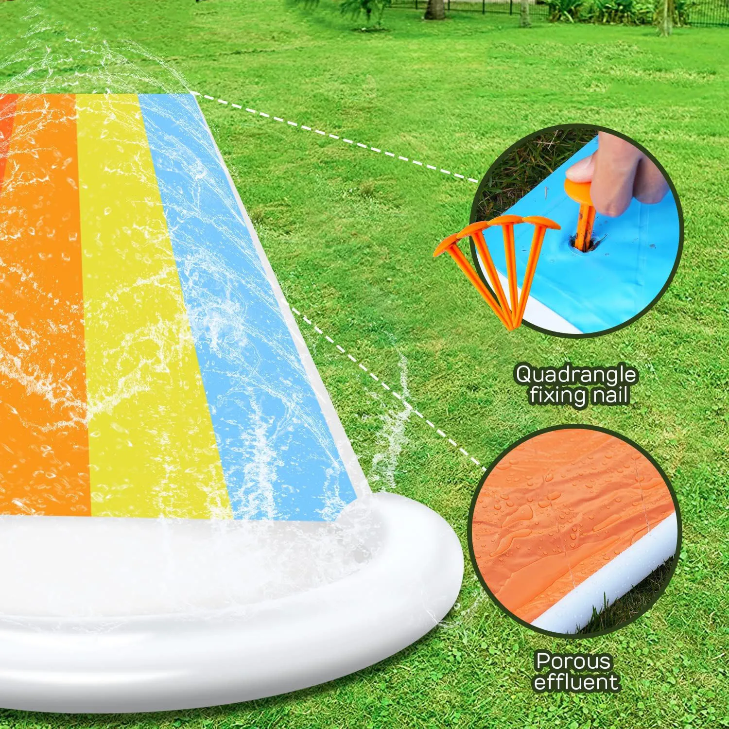 Rainbow Inflatable Pool Preschoolers Bath Play Water Cool Summer Ball Pool Outdoor Indoor Water Play Mat for Kids