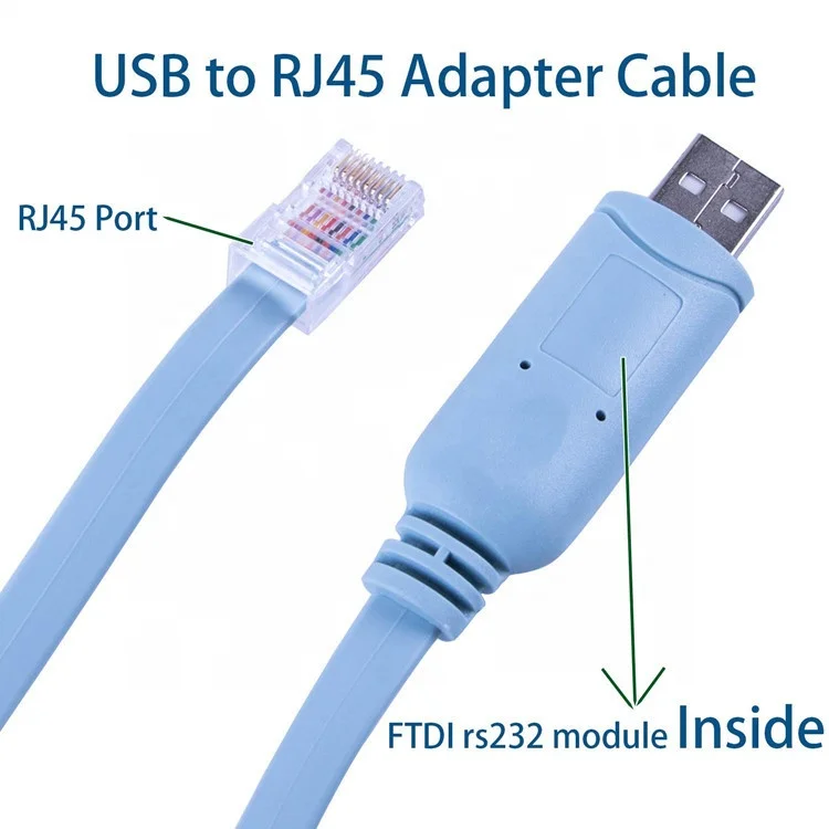 Customized Compatible WIN10 Plug and Play FTDI RS232 USB Connecteur Rj45 8P8C Console Usb Extender Over Rj45 Cable