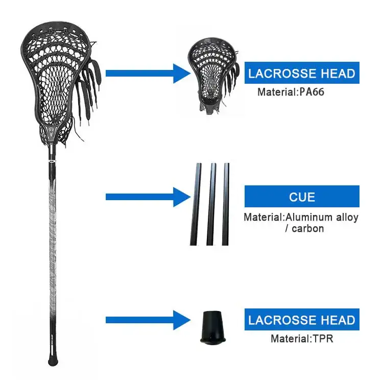 Professional Black Lacrosse Hockey Sticks Aluminum Alloy Lacrosse Sticks High Quality Lacrosse Sticks
