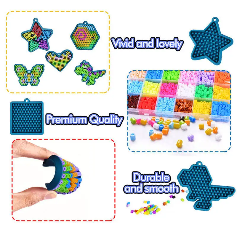 Factory Price Wholesale Fuse Beads 5mm Puzzle Game Educational Toy Hamas Perler Beads Accessories Ironing Craft Kit