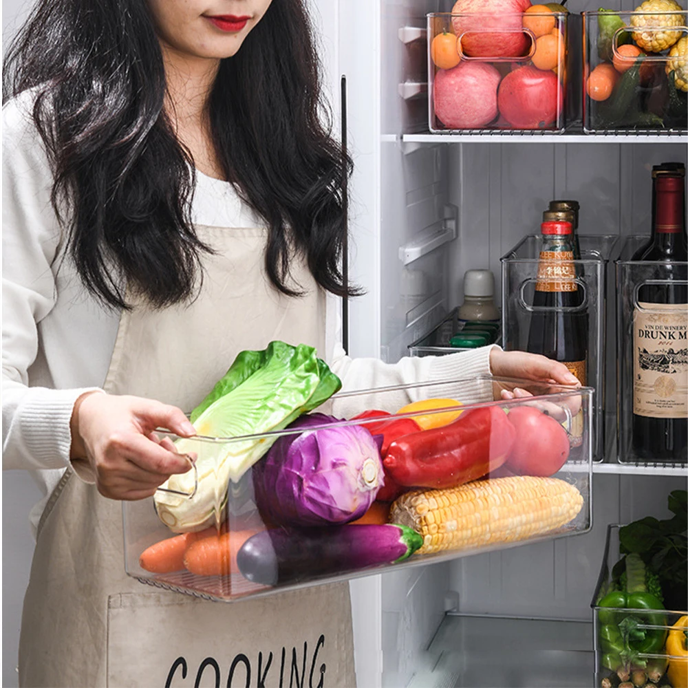 Clear Plastic Soda  drink storage organizer fridge for Kitchen container