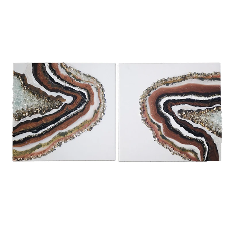 2st Luxury Wall Art Decor Made of Epoxy Resin Crystals and Eco-friendly Acrylic Paints with Hand-painted 3D Resin Art Paintings