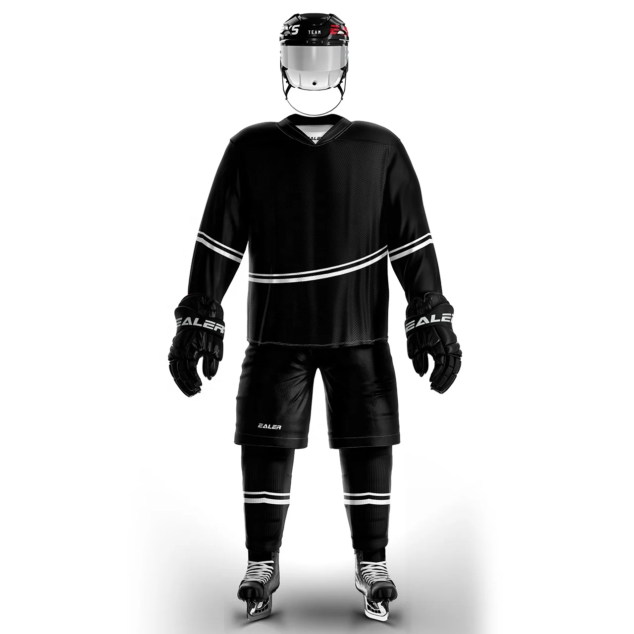 H6400 black custom hockey jerseys no minimum ice hockey uniforms