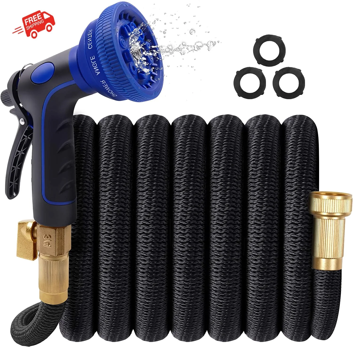 Free Shipping To US Pipe Cleaning Nozzle For Holder 50ft Expandable Garden Hose Extra Strength