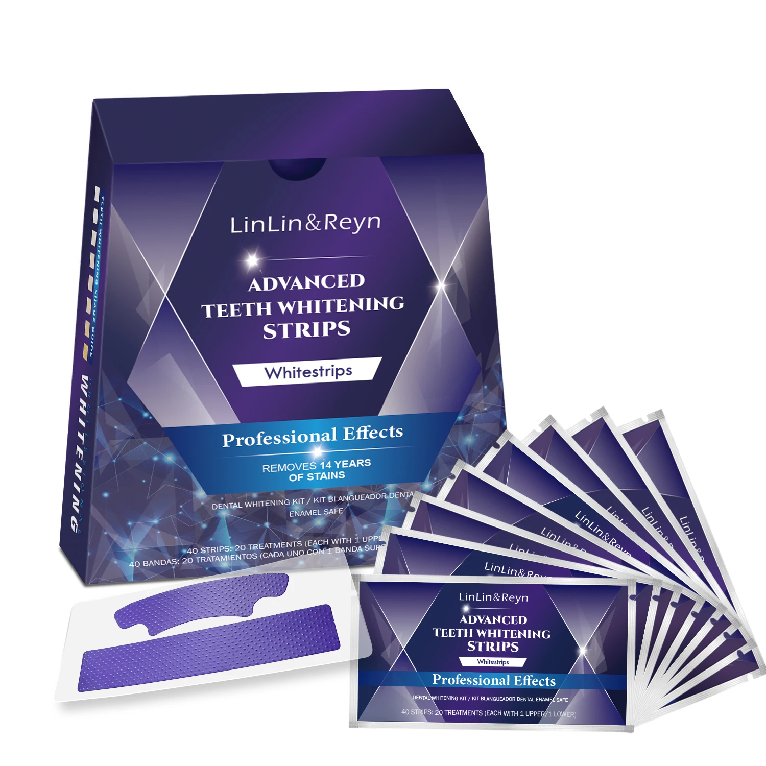 Wholesale Home Dental Peroxide Free V34 Color Correcting Teeth Whitening Strips