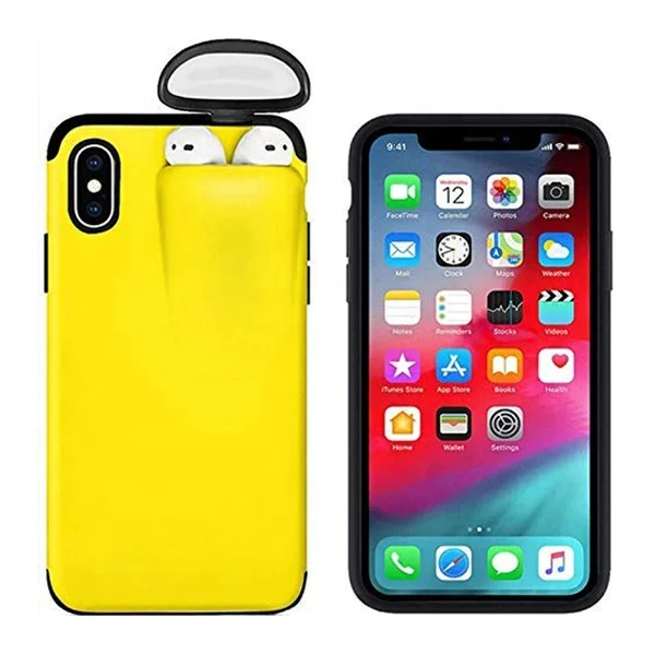 
Hot Selling for iphone/airpods phone case with earphone holder Compatible for iphone 11 pro max X Xr Xs Max 8 7 plus 
