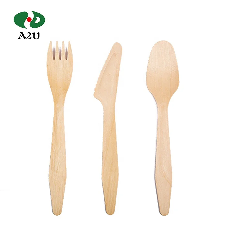 Wood Spoon Fork Chopstick Set Spoon And Fork Wooden Disposable Wooden Fork