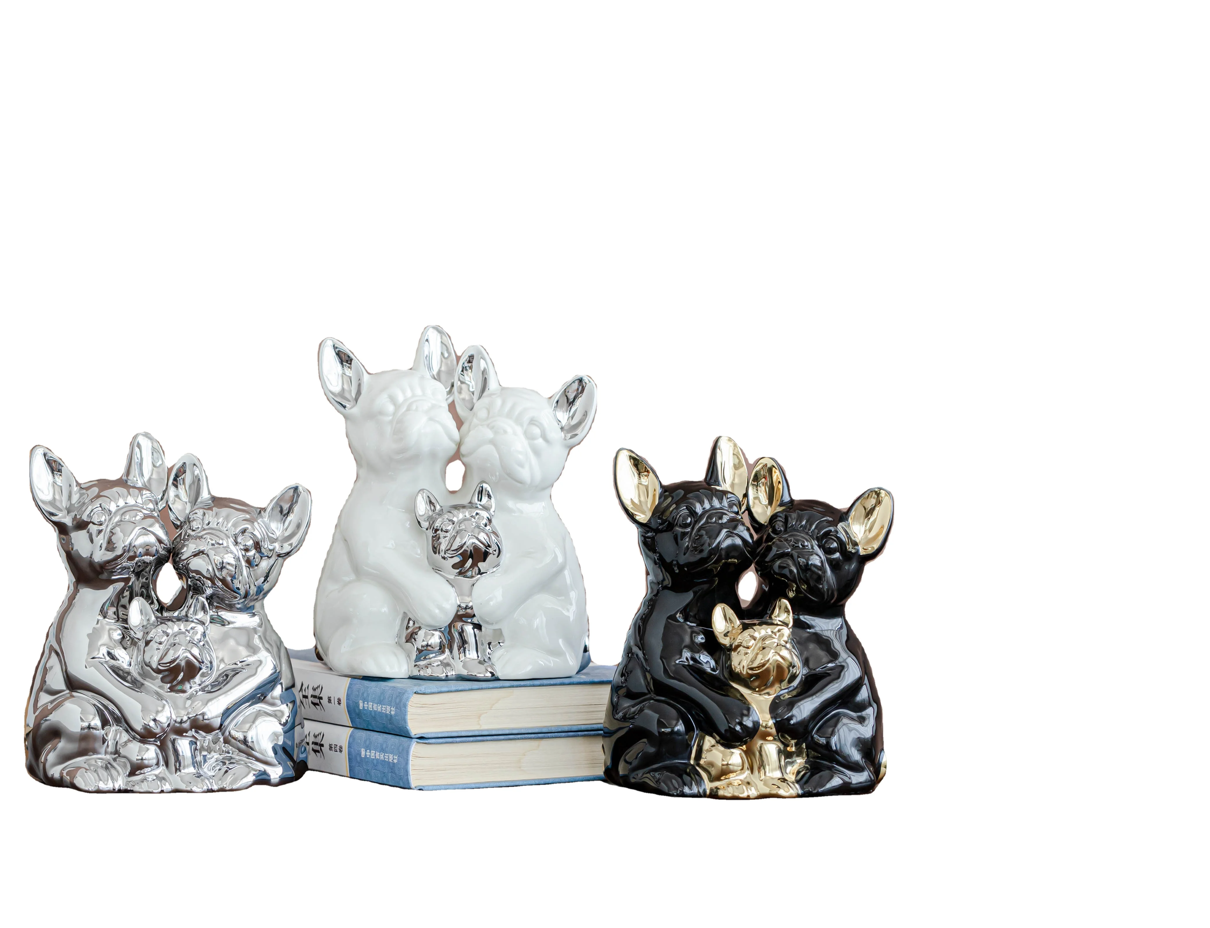 Animal Family Home Decor Dogs Bull Dog Statue Art French Bulldog Figurine