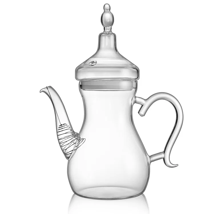 Wholesale Borosilicate Heat Resistant Glass Moroccan Arabic Style Teapot Tea Cup with Infuser Teapots Set