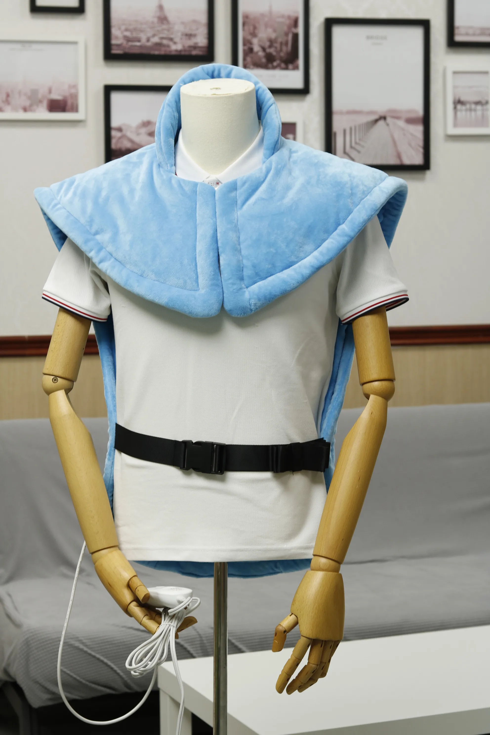 Large Heat Wrap with 6 Heating Levels and Auto-off, Electric Weighted Heated Back Wrap with Strap for Neck and Shoulders