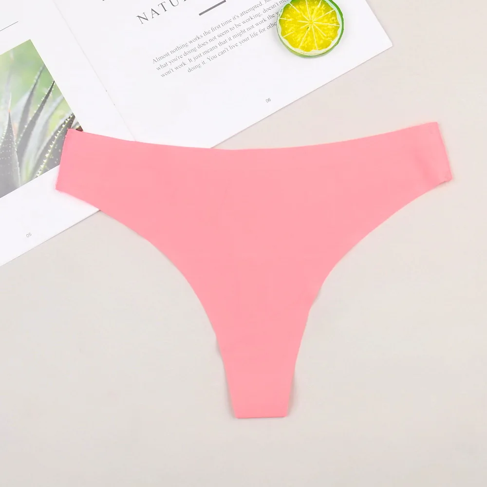 7 color stock Ice Silk Sexy Seamless girls  erotic seamless thong underwear panties