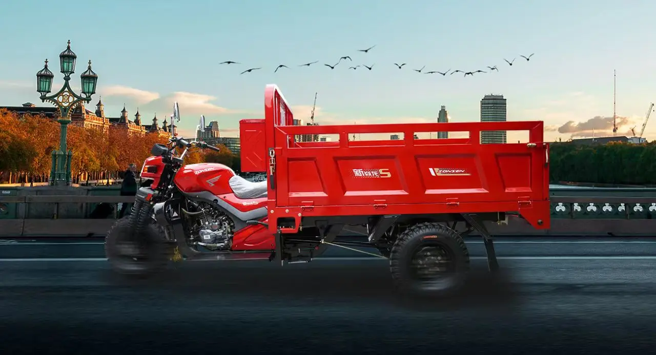 200cc Water Cooling Fuel Farming Motorcycle Gasoline Engine Cargo Motor Tricycle with Carriage