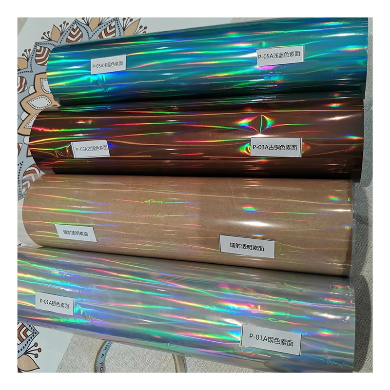 Flower Rainbow holographic bronze metallic film 2022 new listing flower strip laser transfer foil for fabrics leather