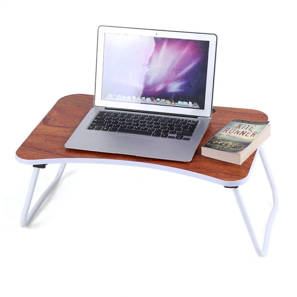 Modern Bamboo Wooden Computer Desk Folding Laptop Stand In Bed Pad Tablet Food Tray For With