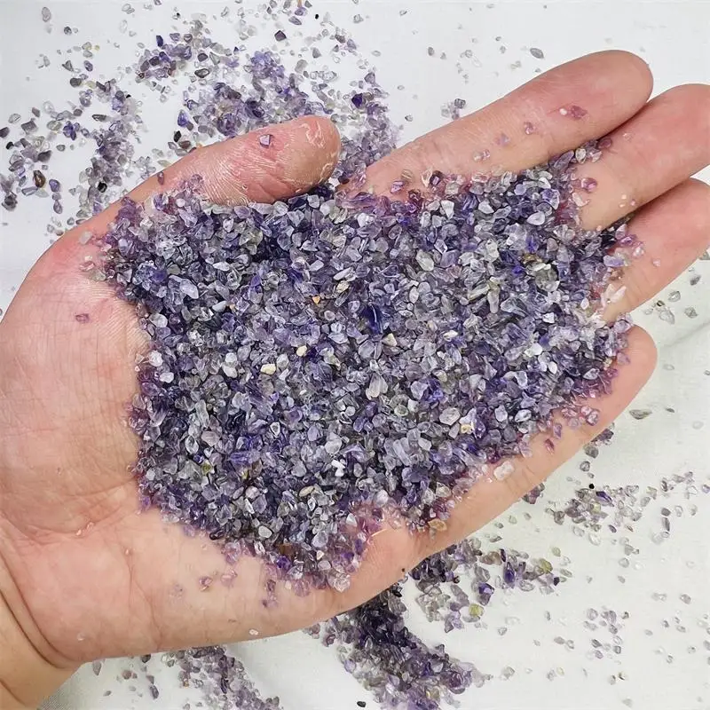 1-3mm Natural Clear Quartz Rock Crystals Polished Gravel Amethyst Citrine Crystal Chips Healing Powder Chip